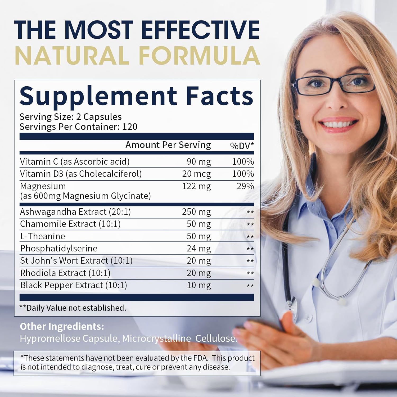2-Pack Alliwise Cortisol Supplement for Women - 10-in-1 Reducer with Magnesium, Ashwagandha, Rhodiola, L-Theanine