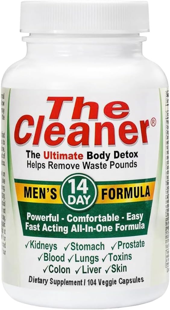 2 Pack CenturySystemsBrand The Cleaner Detox, 104 Vegetarian Capsules, 14-Day Internal Cleansing Formula for Men, Digestive Health Support