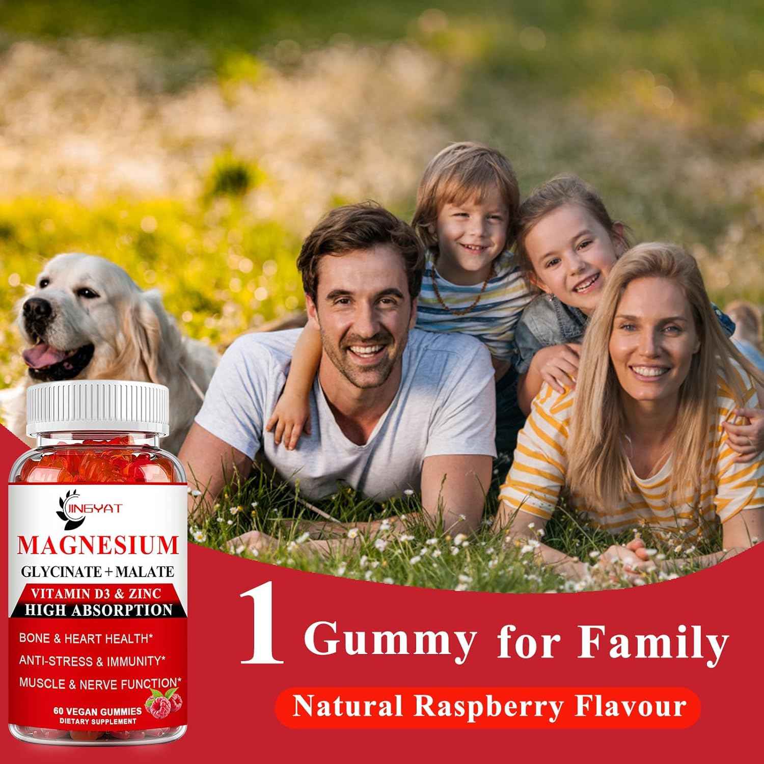 (2 Pack) Cortisol Supplement Magnesium Gummies 1000mg for Men & Women, Magnesium Complex Supplement w/Glycinate 500mg, Malate 500mg, Vitamins D3, Zinc - Vegan & Natural