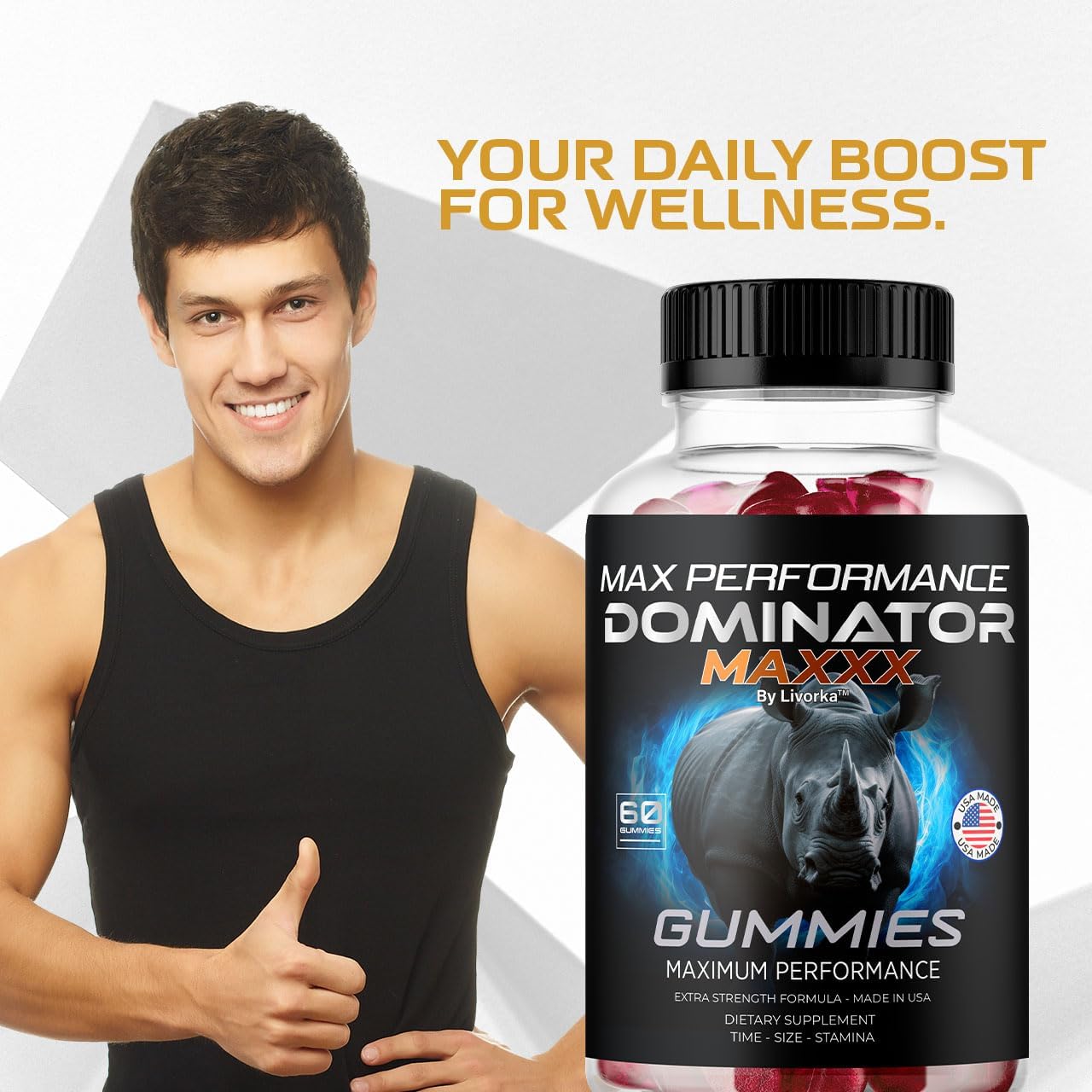 2 Pack Dominator Maxxx Gummies for Men - Advanced Formula, 120 Gummies for 2 Months