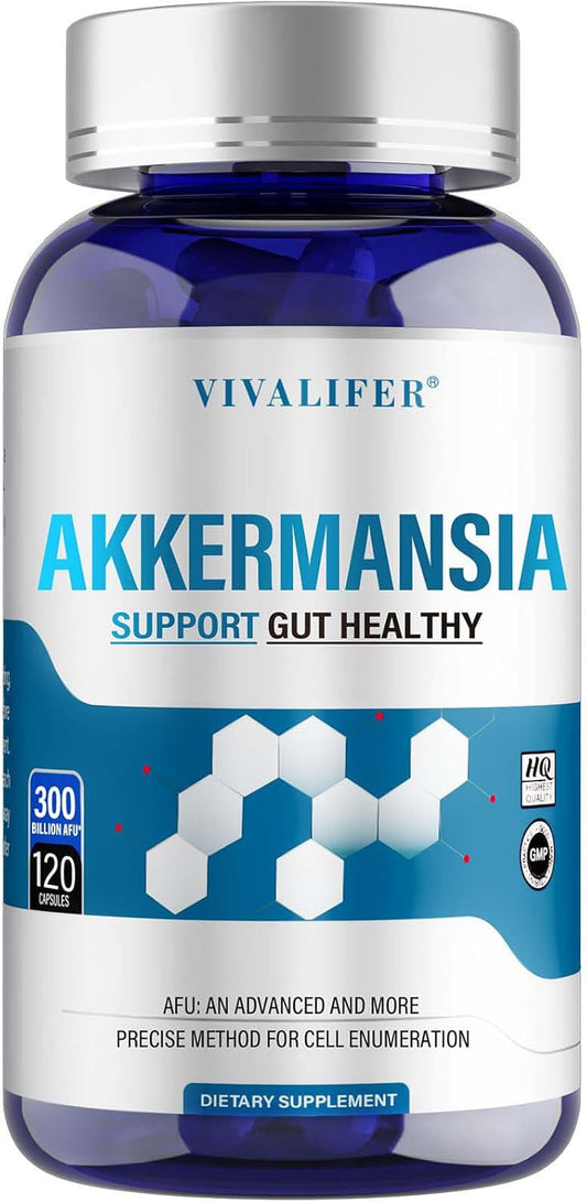 2 Pack DQQI 300 Billion AFU Akkermansia Probiotic Supplement, 120 Capsules - Supports Immune, Digestive & Overall Health, Increases GLP-1 Production for Men & Women