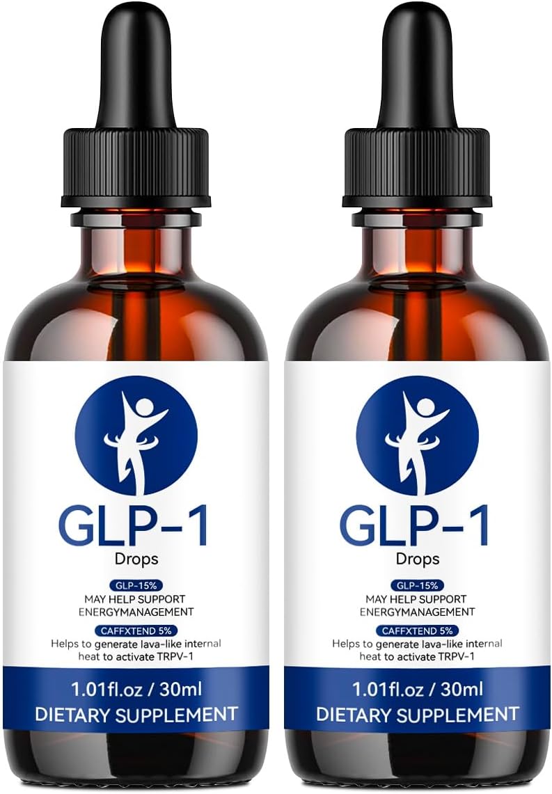 2-Pack GLP-1 Supplement Drops for Men and Women - 2.02 Fl Oz
