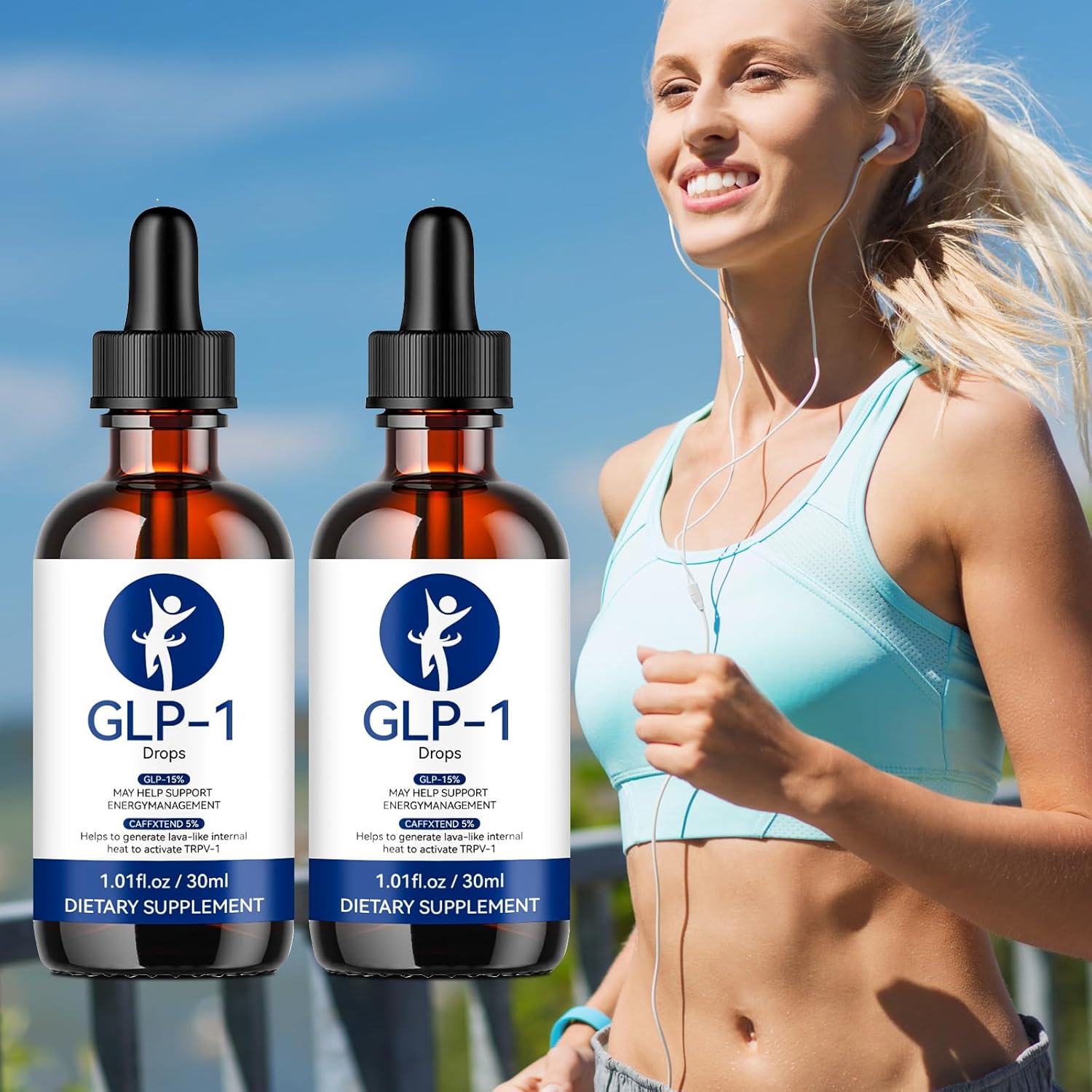 2-Pack GLP-1 Supplement Drops for Men and Women - 2.02 Fl Oz