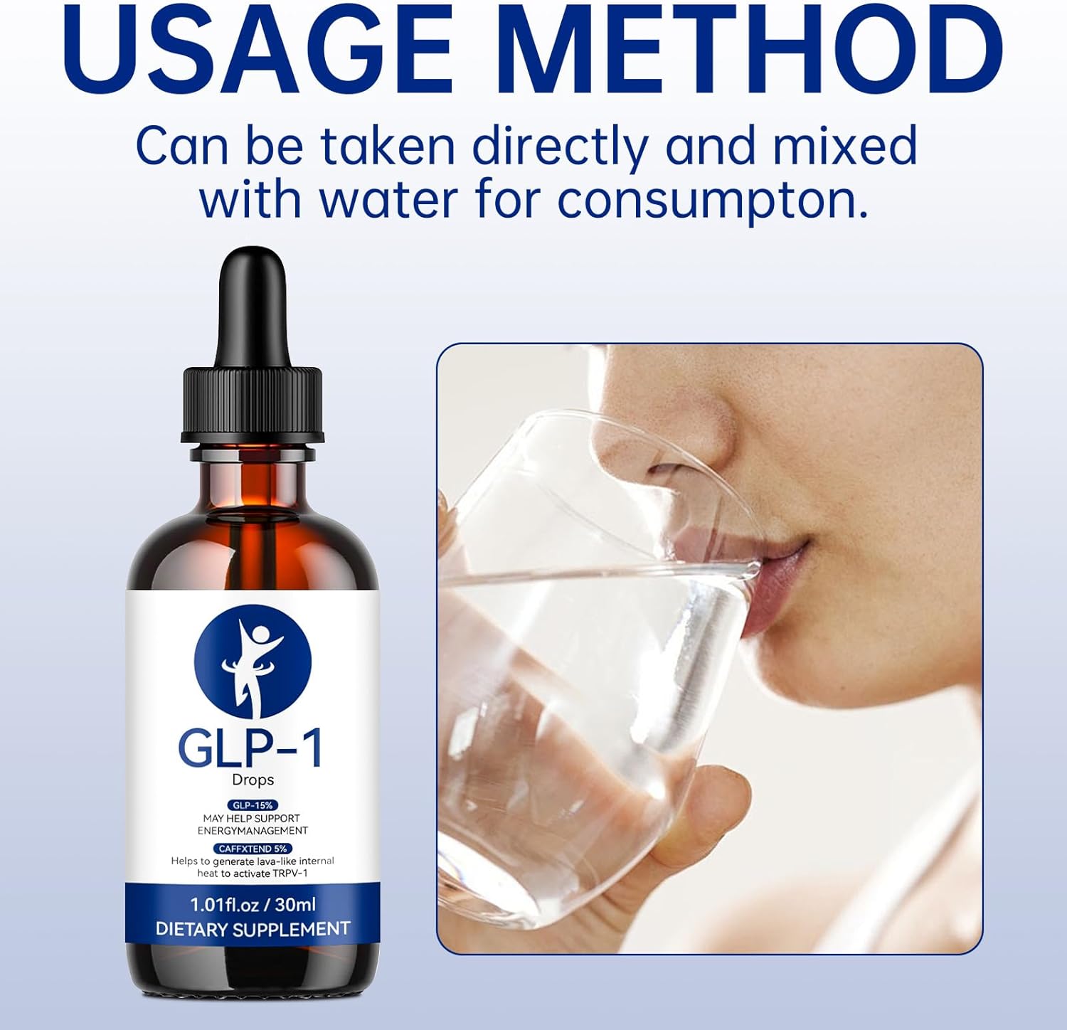 2-Pack GLP-1 Supplement Drops for Men and Women - 2.02 Fl Oz