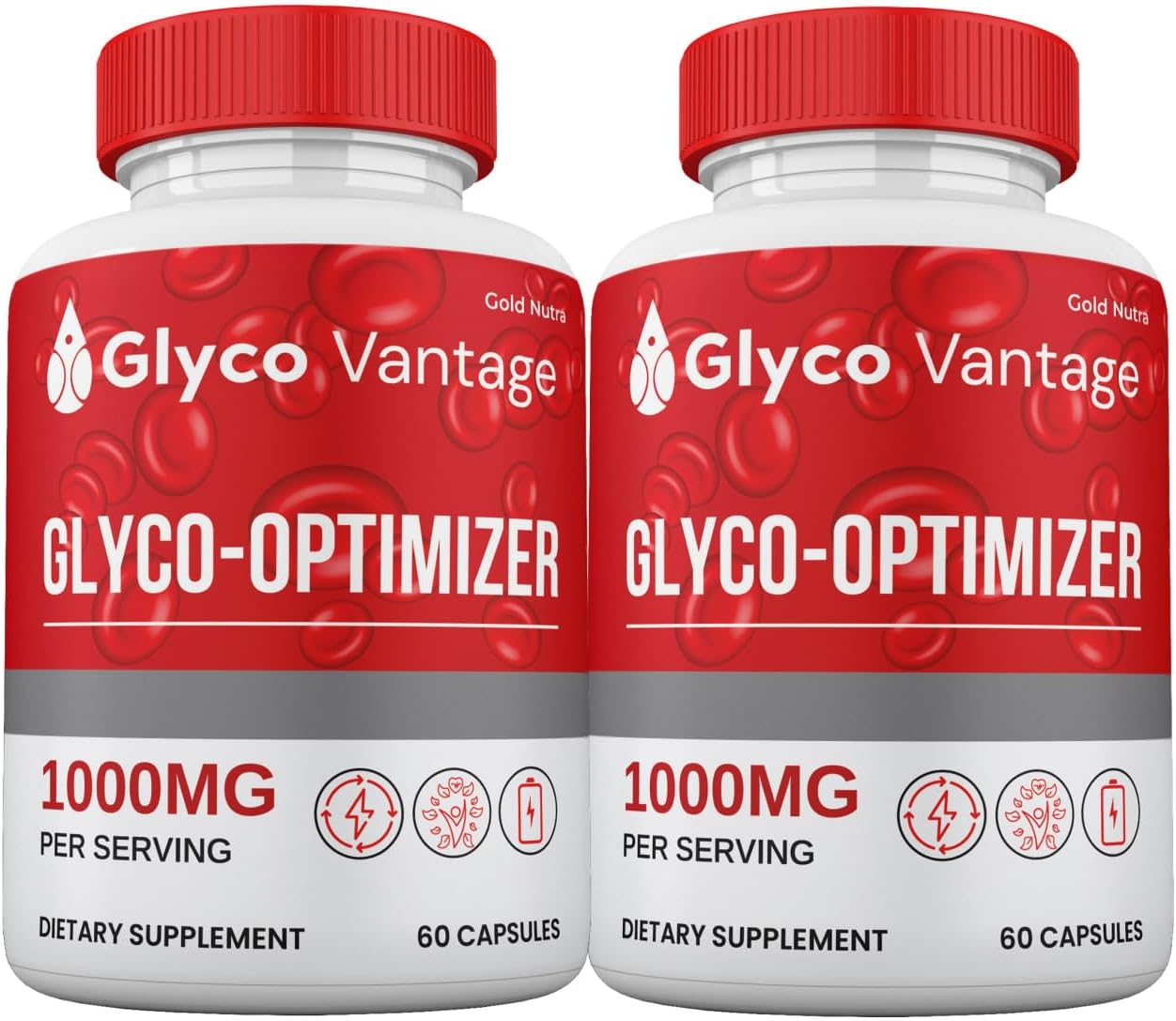 2 Pack Gold Nutra Glyco Vantage Glyco Optimizer Capsules - Maximum Strength Blood Support Supplement for Men and Women