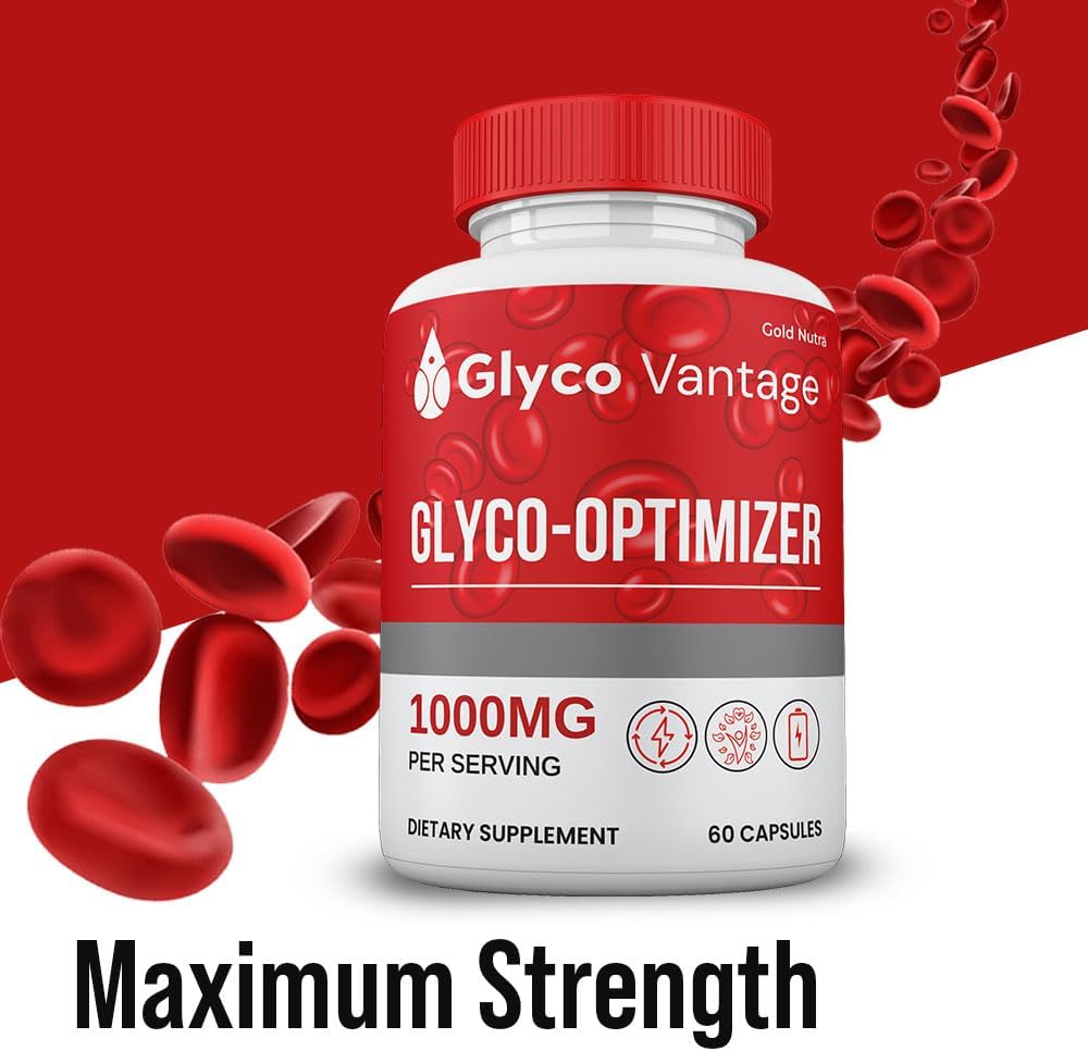 2 Pack Gold Nutra Glyco Vantage Glyco Optimizer Capsules - Maximum Strength Blood Support Supplement for Men and Women
