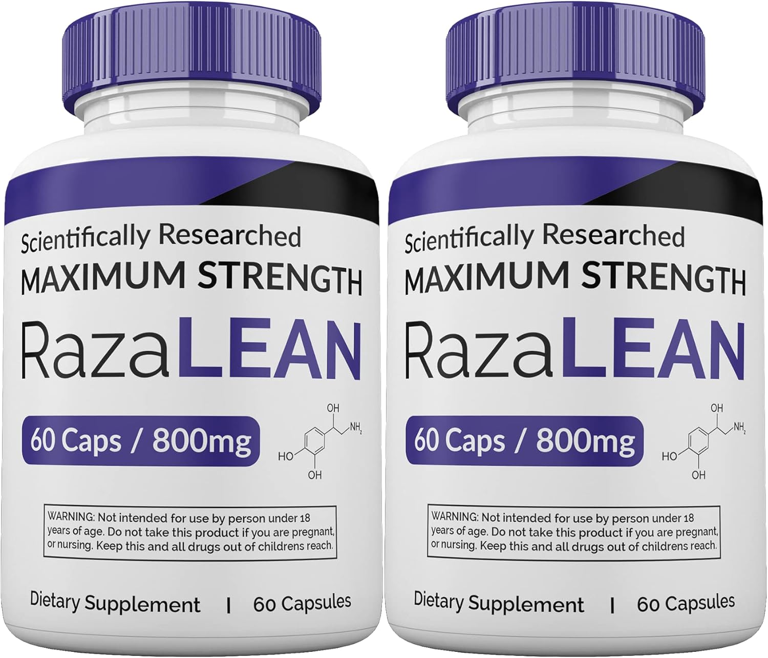 2 Pack Gold Nutra RazaLean Pills - Razalean Capsules, 2 Month Supply - USA Made