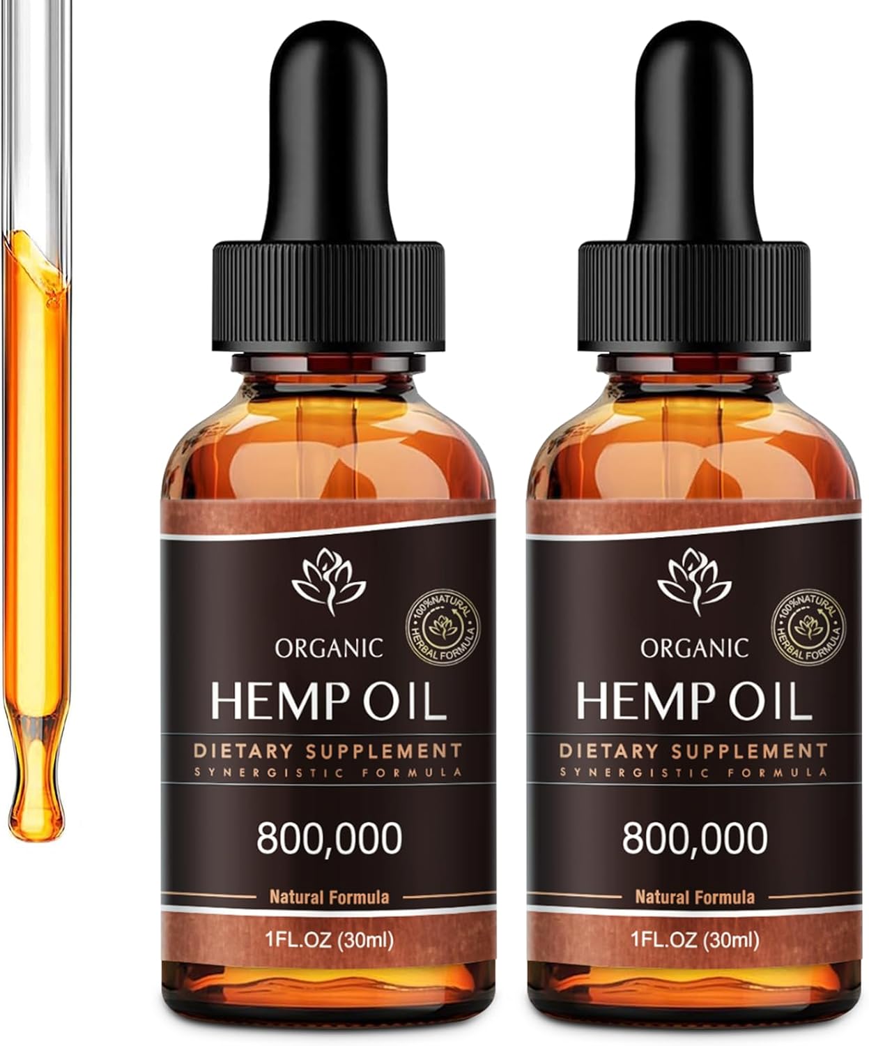 2-Pack HMone metabolism booster Oil - 800,000 Max Strength Drops - Pure CO2 Extract - 100% Natural Organic, Vegan, Non-GMO