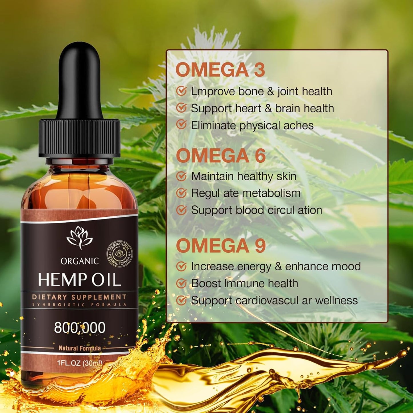 2-Pack HMone metabolism booster Oil - 800,000 Max Strength Drops - Pure CO2 Extract - 100% Natural Organic, Vegan, Non-GMO