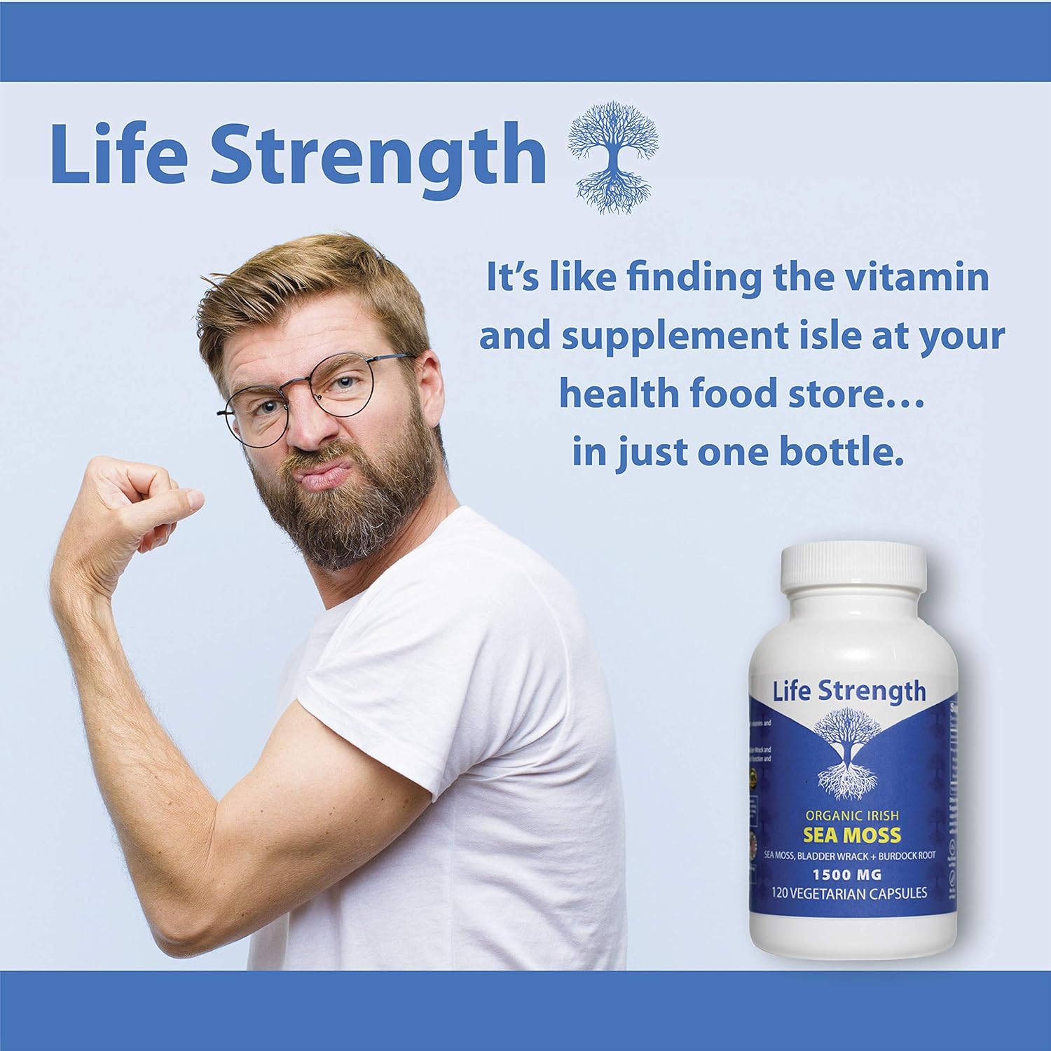 2-Pack LifeStrength Sea Moss Capsules - Wildcrafted Superfood Blend for Immune, Joint, Gut Health & Thyroid Support - 240 Vegetarian Capsules