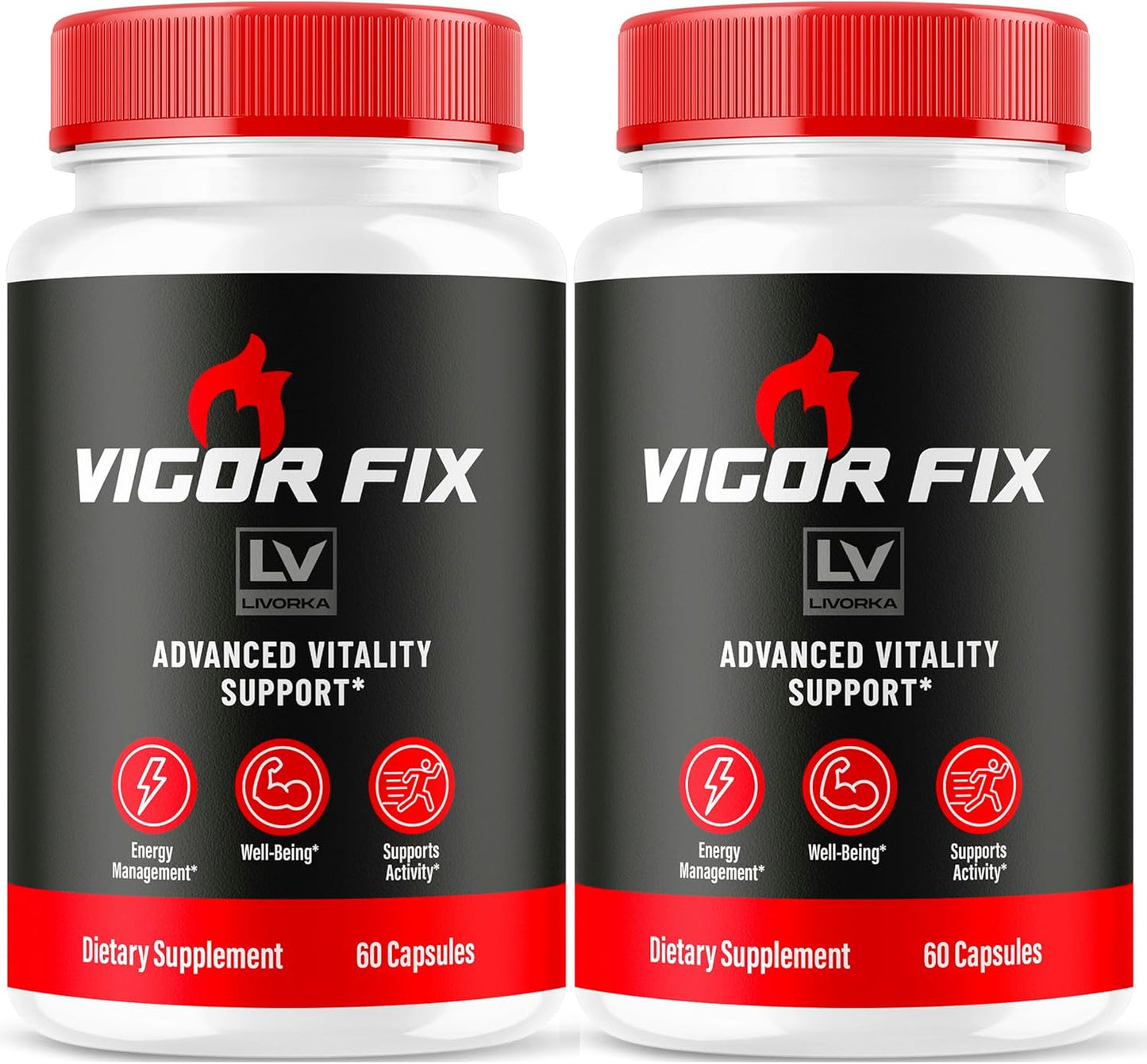 2-Pack LIVORKA Vigor Fix Pills - Advanced Formula with 120 Capsules for 2 Months
