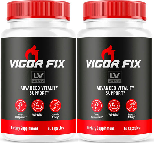 2-Pack LIVORKA Vigor Fix Pills - Advanced Formula with 120 Capsules for 2 Months