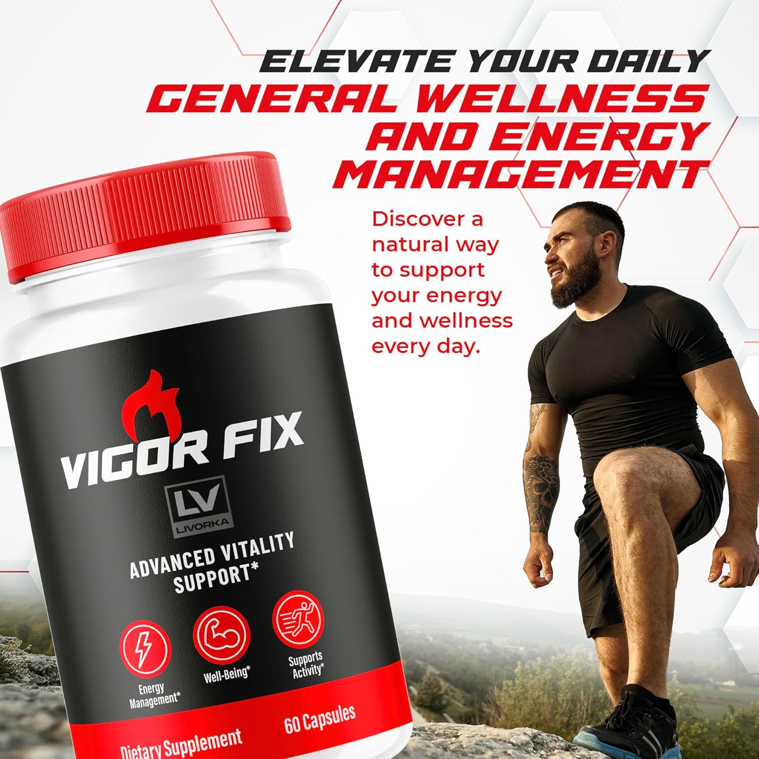 2-Pack LIVORKA Vigor Fix Pills - Advanced Formula with 120 Capsules for 2 Months