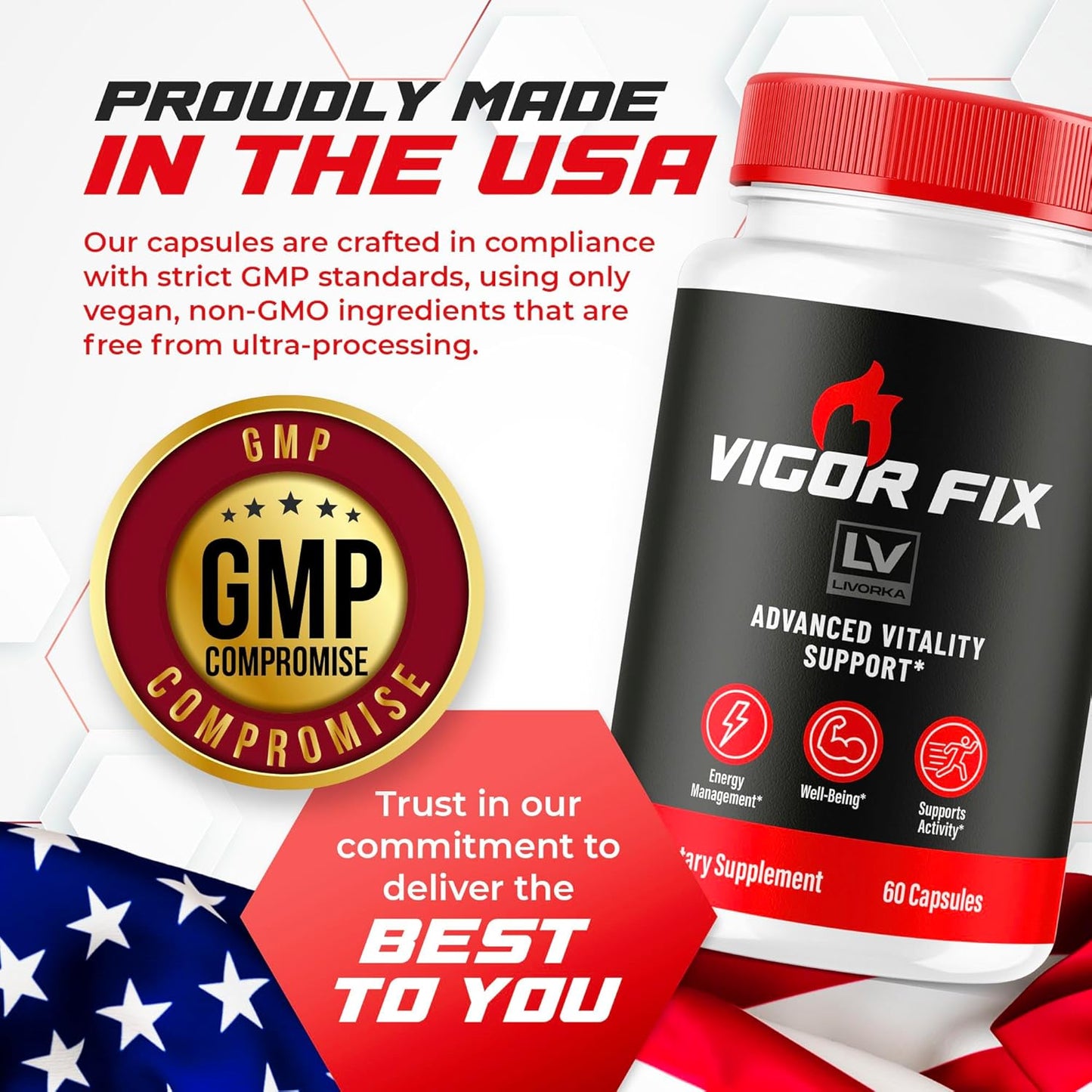2-Pack LIVORKA Vigor Fix Pills - Advanced Formula with 120 Capsules for 2 Months