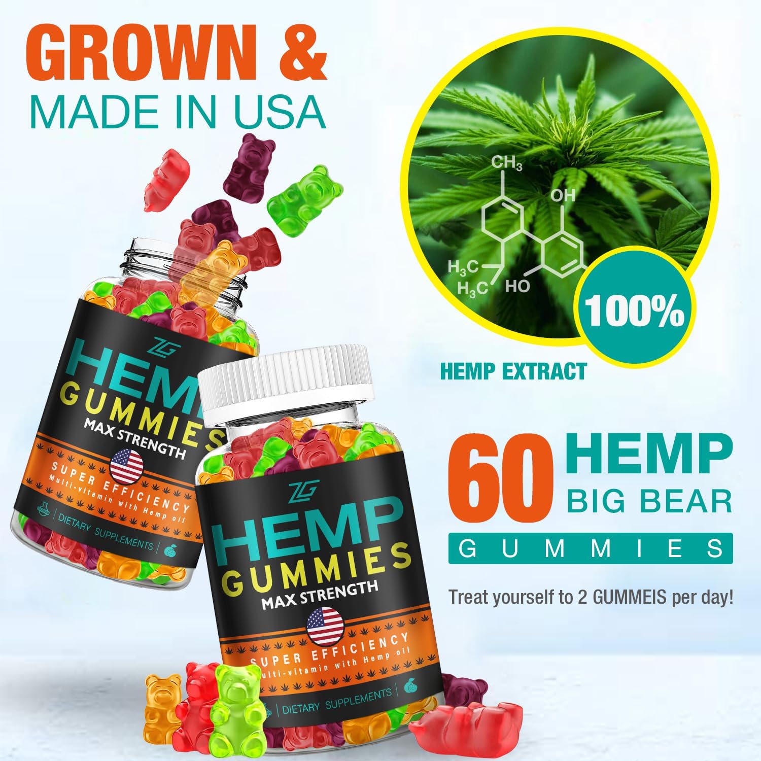 2 Pack metabolism booster Gummies for Restful Sleep - High Potency Organic metabolism booster Oil Infused Big Bear Gummies - Natural Apple Flavor for Adults