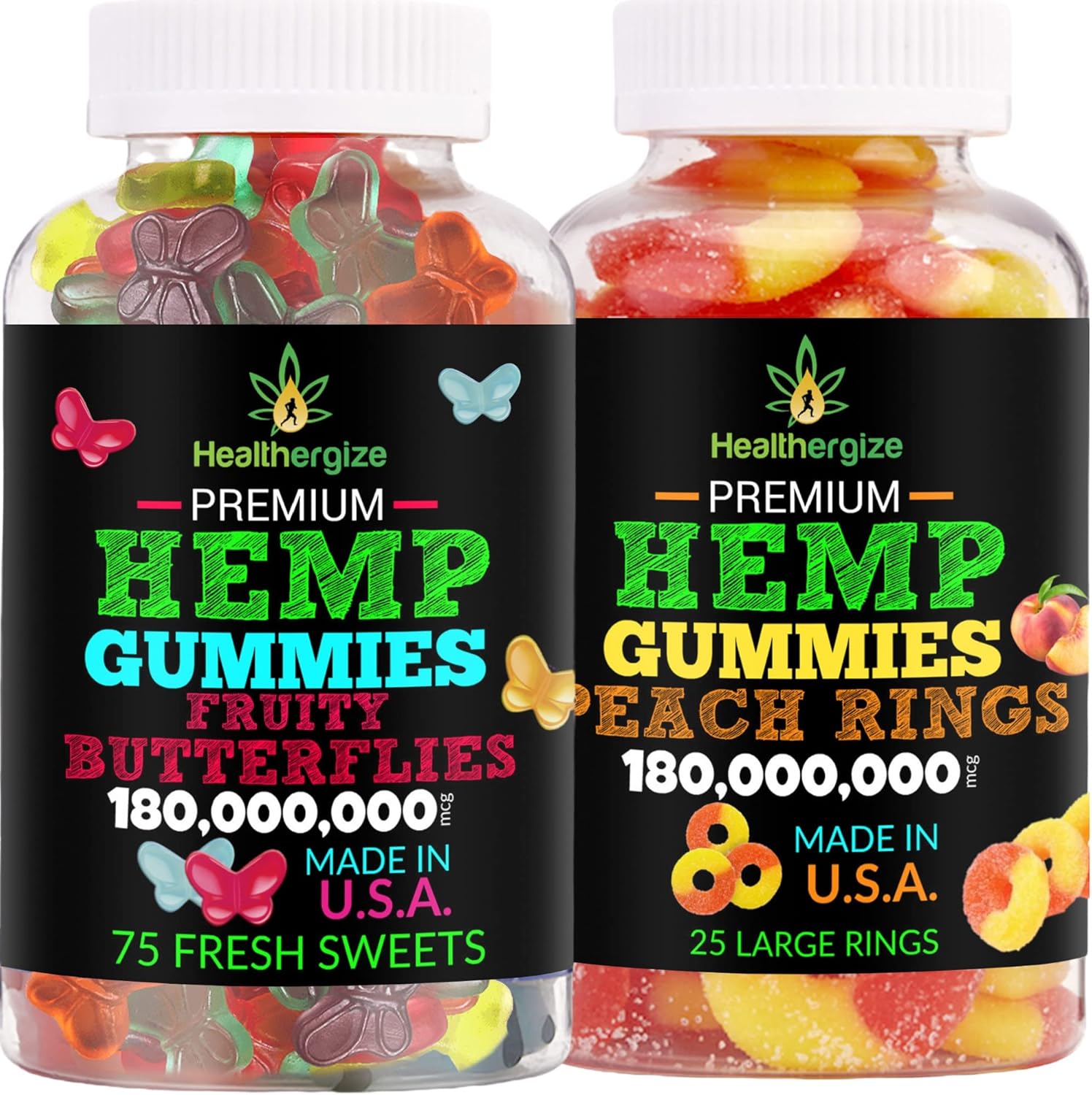 2-Pack metabolism booster Gummies for Sleep, Calm, and Relaxation - Fresh Butterflies and Delicious Peach Flavored - Natural metabolism booster Party with Anti-Inflammatory Benefits - Made in USA