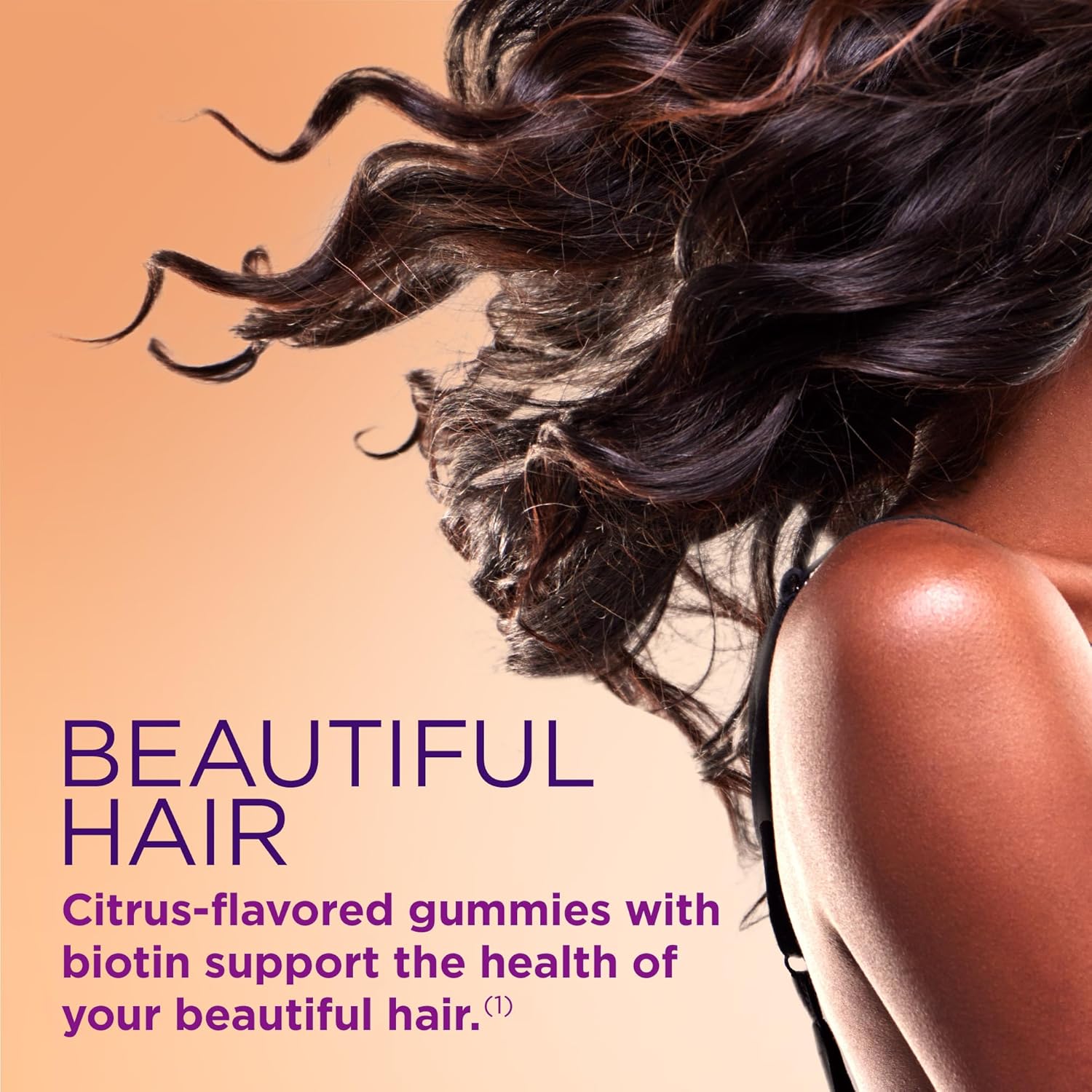 2 Pack Nature's Bounty Hair Skin Nails Gummies with Biotin & Collagen, Citrus Flavor - 80 Ct Each - 5000 mcg - Vitamin Supplement