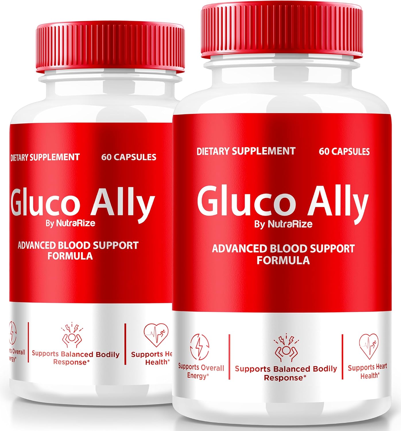 2 Pack NutraRize Gluco Ally Capsules - Official GlucoAlly Pills for Comprehensive Blood Support - Natural Supplement for Healthy Levels - Premium Gluco-Ally Capsulas Review (120 Capsules)