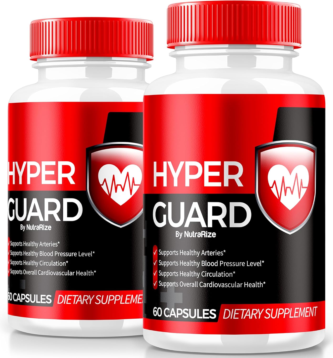2 Pack NutraRize Hyper Guard Capsules - Natural Blood Vessel Cleaner for Health & Wellness - Official Review (120 Capsules)