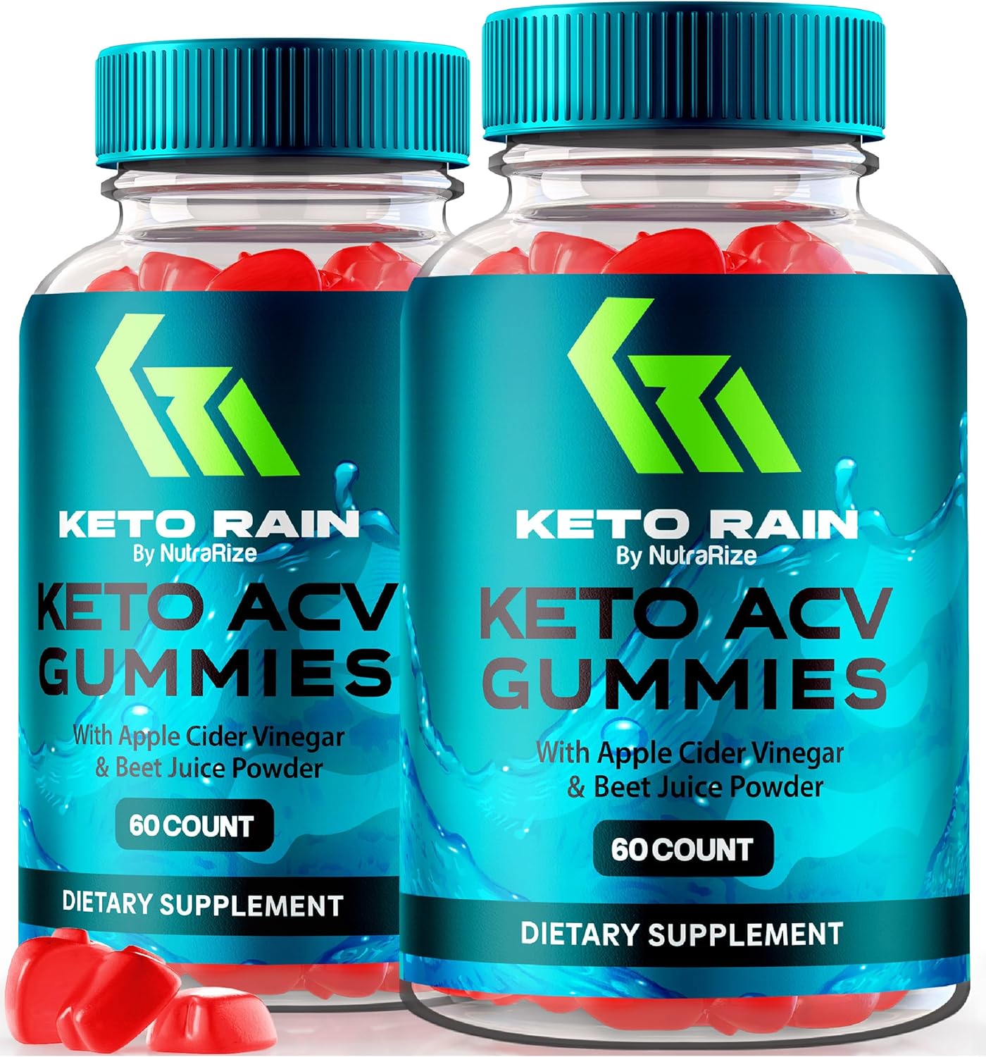 2 Pack NutraRize Keto Rain ACV Gummies - All Natural Keto Supplement with Apple Cider Vinegar - 120 Gummies, Keto Plus ACV Benefits