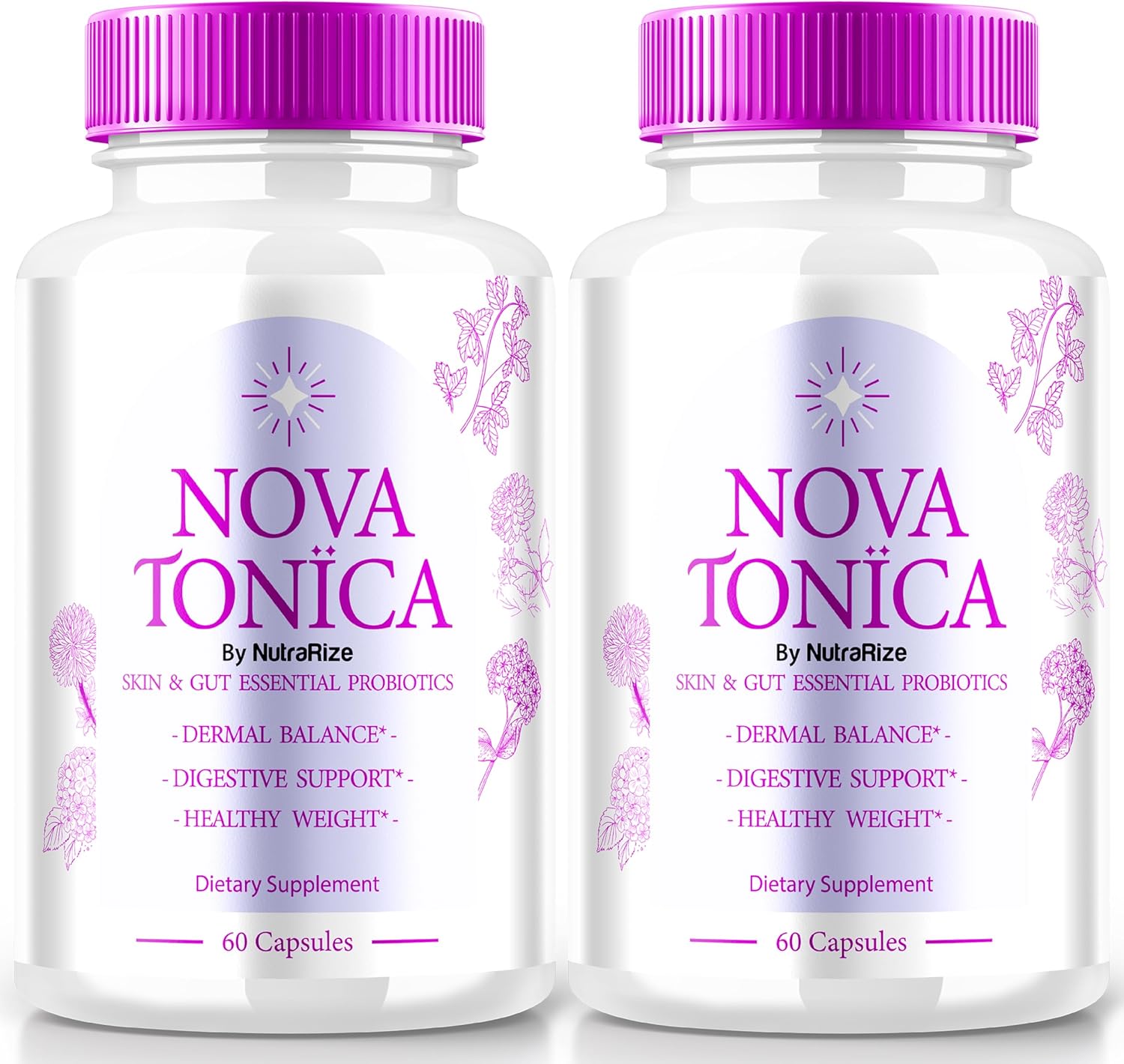 2 Pack NutraRize NovaTonica Capsules for Naturally Healthy Glowing Skin - Extra Strong Skin Enhancing Vitamin Supplement - 120 Capsules