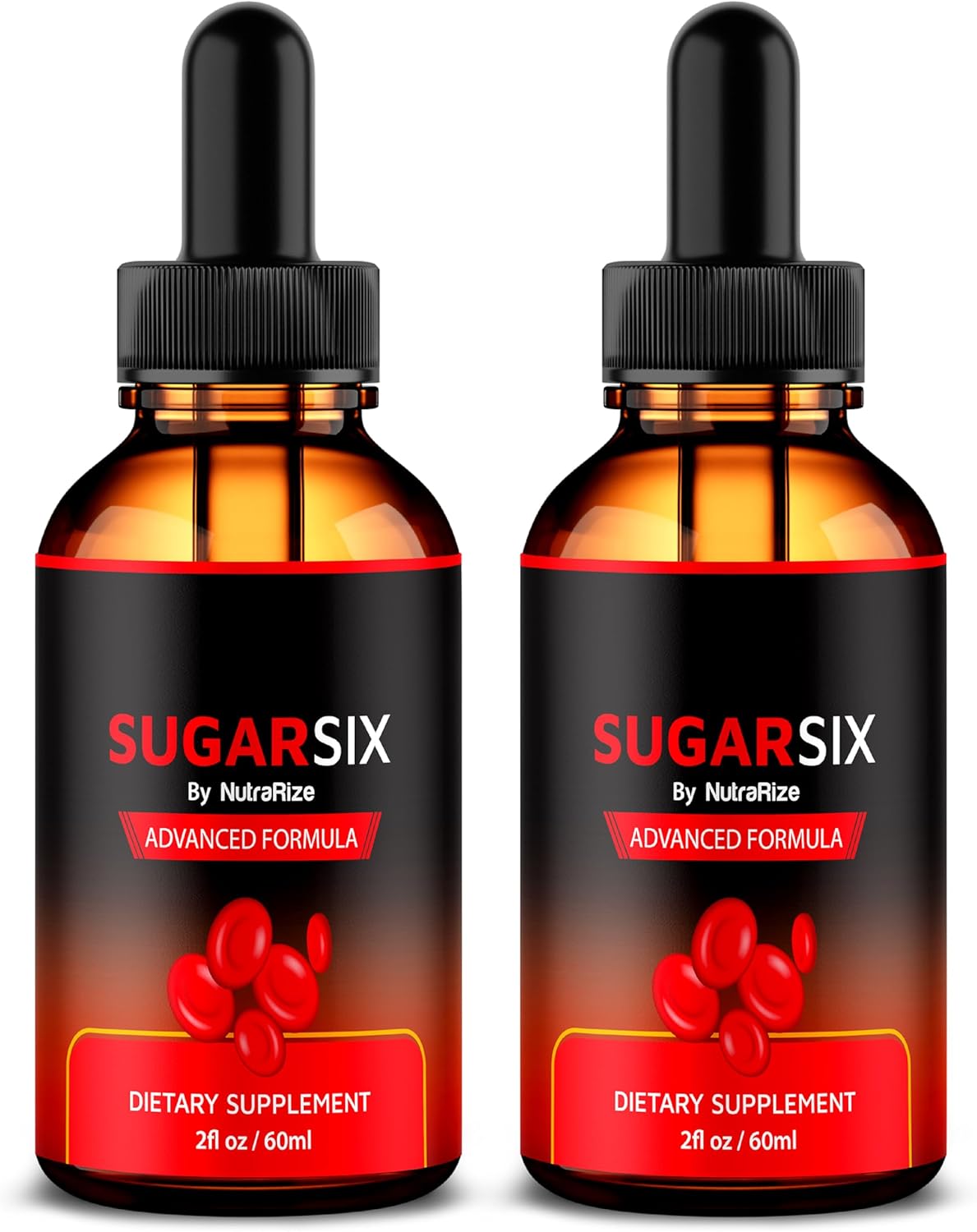 2 Pack NutraRize SugarSix Drops - Official Sugar Six Liquid Formula for Stable & Healthy Levels - Premium Dropper for Good Circulation - 60 Servings