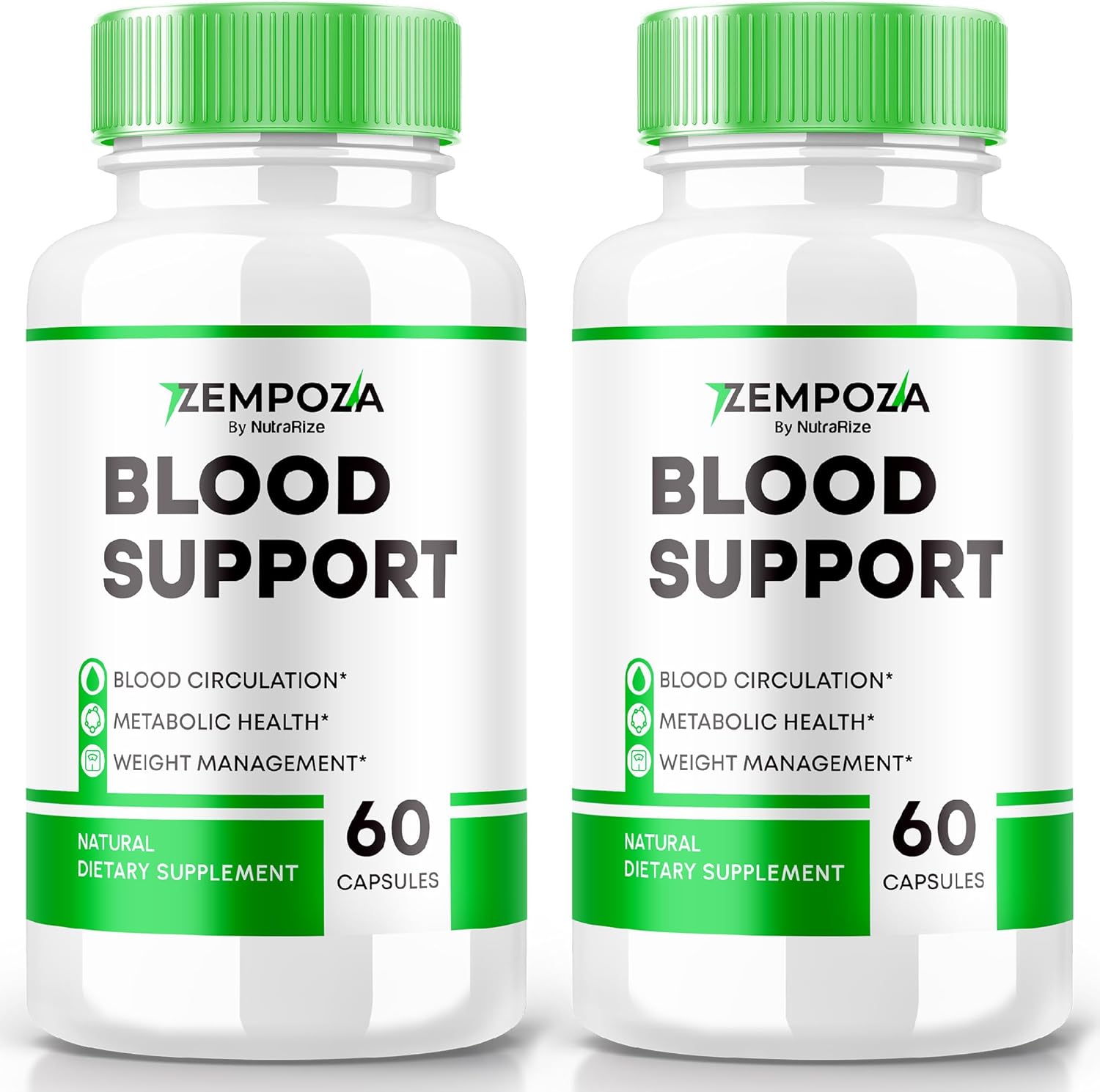2 Pack NutraRize Zempoza Capsules - Advanced Blood Support Formula | All Natural Supplement for Healthy Levels | 120 Capsules for Overall Wellness - Pastillas Reviews