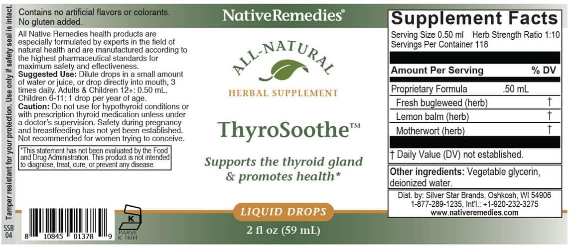 2 Pack of Fox Valley Traders NativeRemedies ThyroSoothe - Natural Thyroid Support Supplement