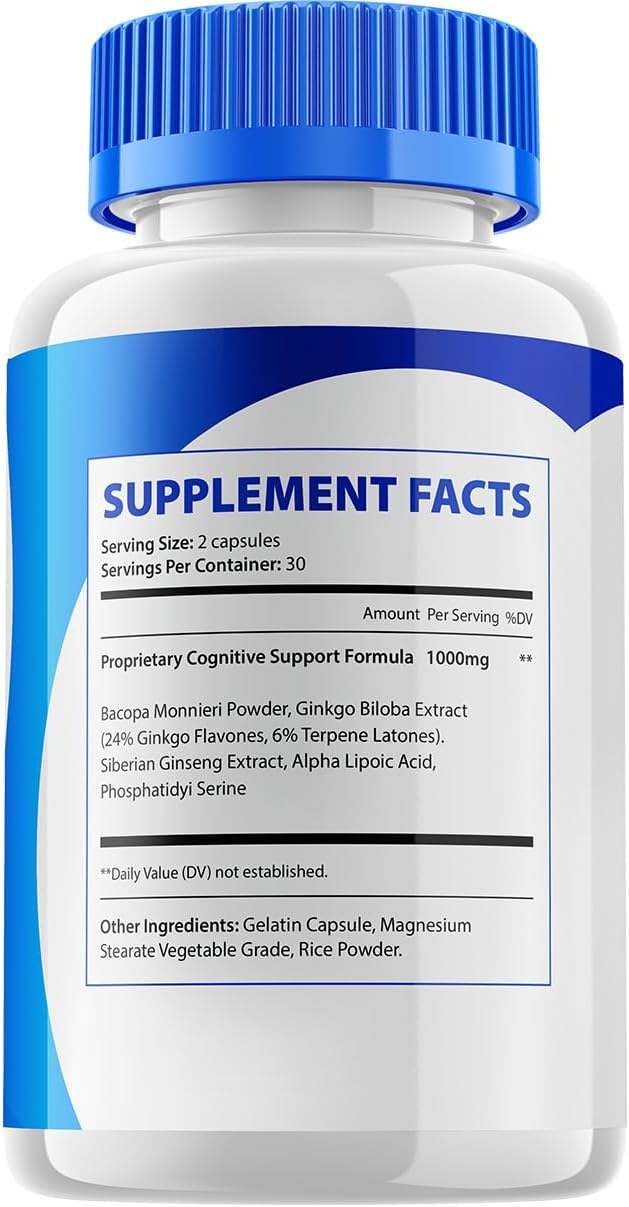 2 Pack of Indelo Nervo Vive Brain Supplement Capsules - All-Natural Maximum Strength Formula for Memory and Focus Support - 120 Capsules