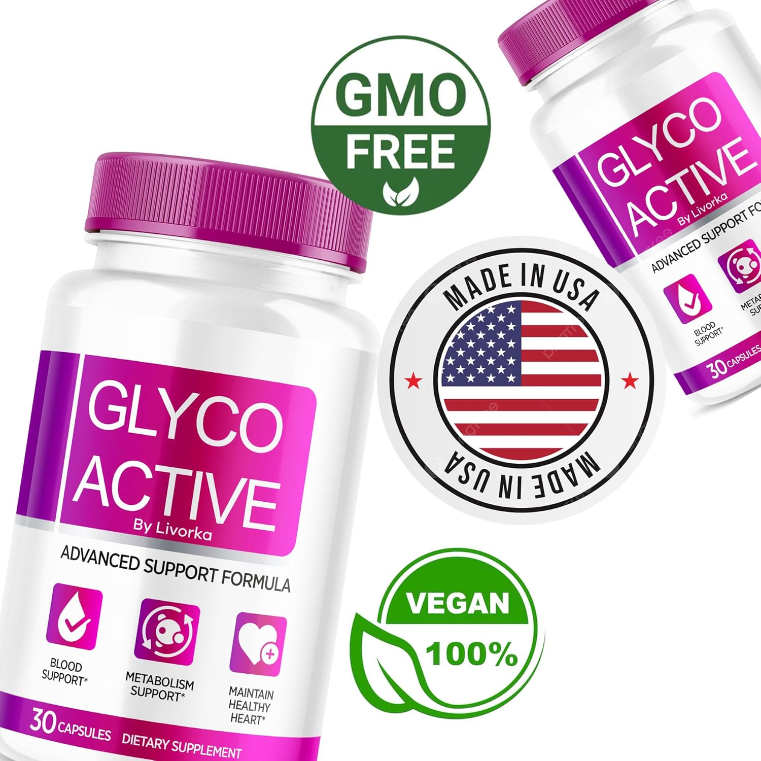 2 Pack of LIVORKA Glyco Active Capsules - Advanced All Natural Formula for 2 Months, Reviews