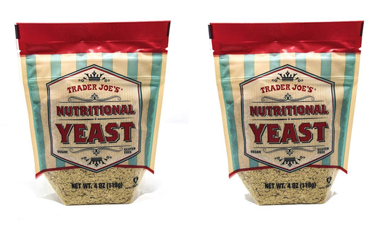 2 Pack of TJ's Trader Joe's Nutritional Yeast - Vegan and Gluten-free - 4 Ounce Each