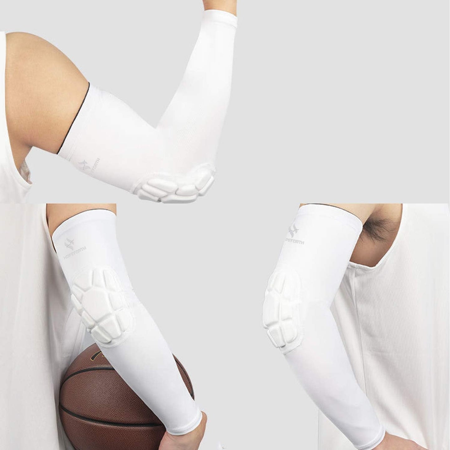 2 Pack Padded Elbow Sleeves for Compression Arm Support by HOPEFORTH