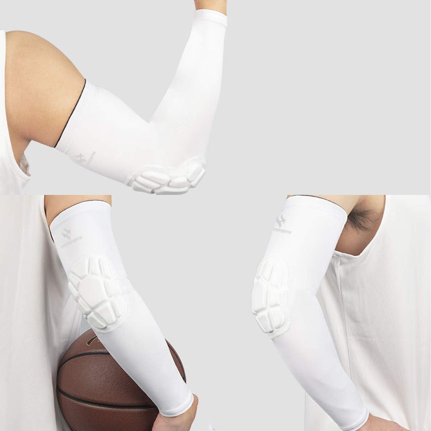 2 Pack Padded Elbow Sleeves for Compression Arm Support by HOPEFORTH