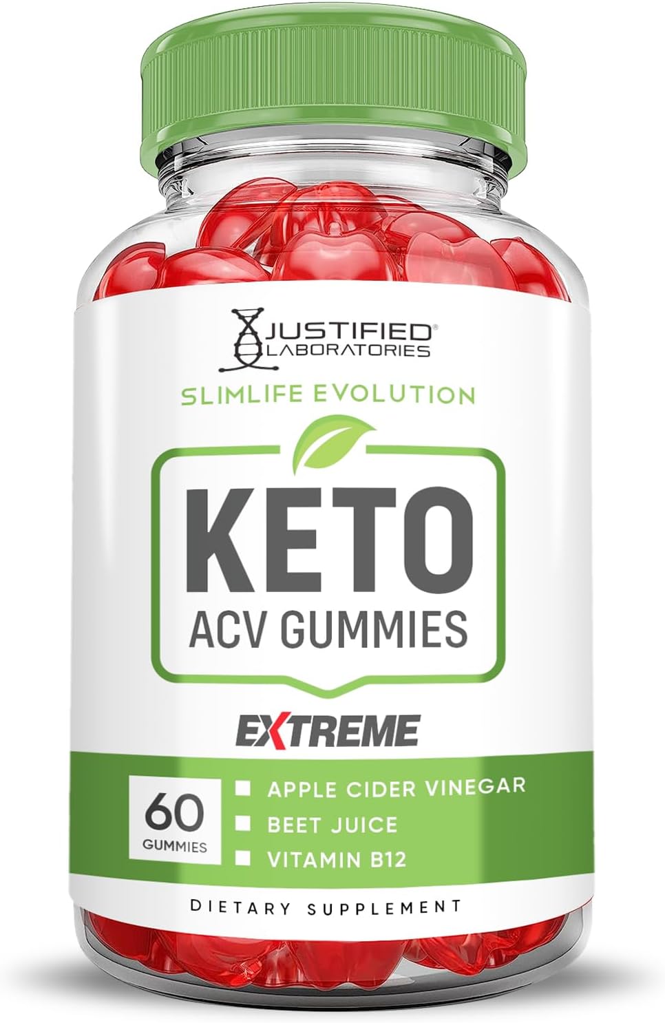 2 Pack Slimlife Evolution Keto ACV Gummies - 2000MG Extreme Strength - Apple Cider Vinegar with Pomegranate & Beet Juice Powder - B12 - 120 Count