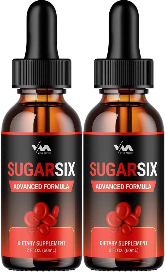 (2 Pack) SugarSix Drop Healthy Vitamin Support Supplement - Sugar Six Advanced Formula, Sugar Six 24 Hour Liquid, SugarSix Energy and Extra Strength Reviews, 2 Month Supply