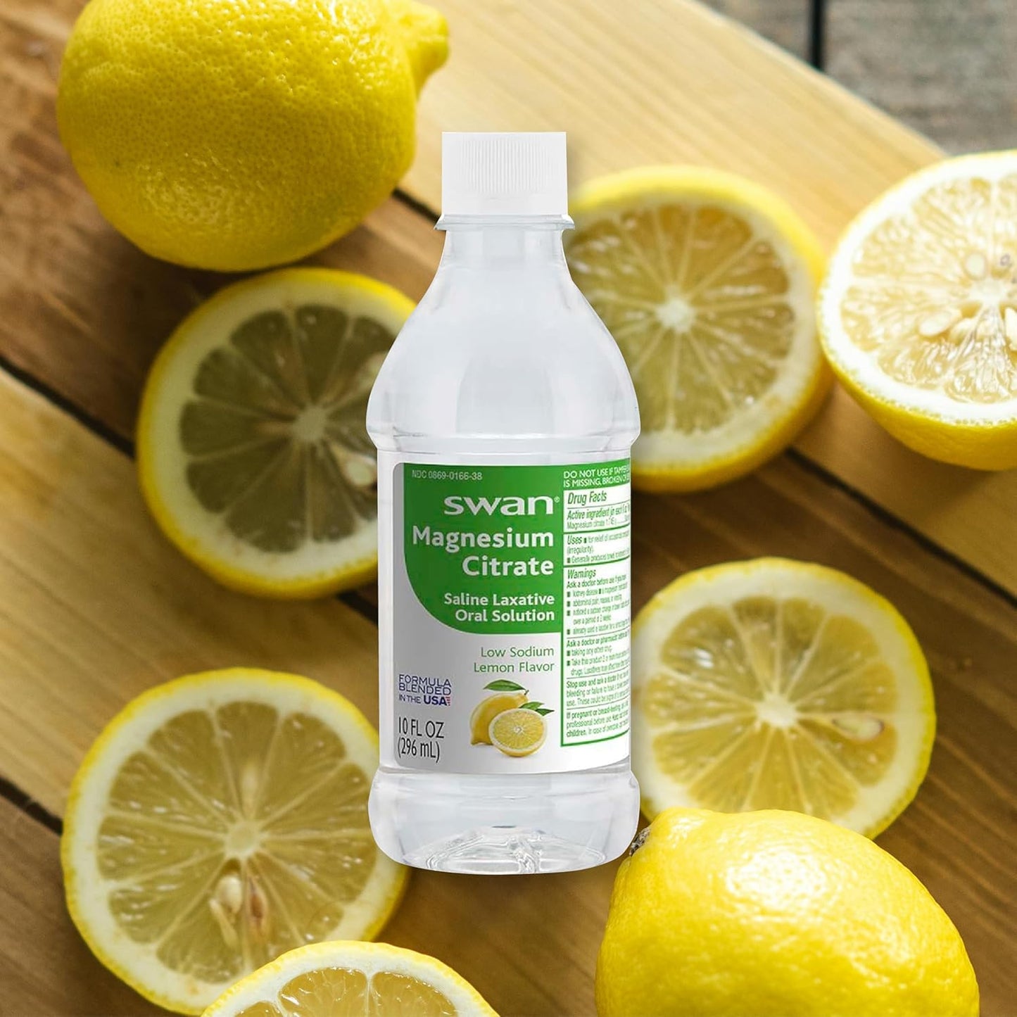 2-Pack Swan Lemon Magnesium Citrate Oral Solution 10oz - Laxative Supplement for Constipation Relief with Bonus Microfiber Cloth