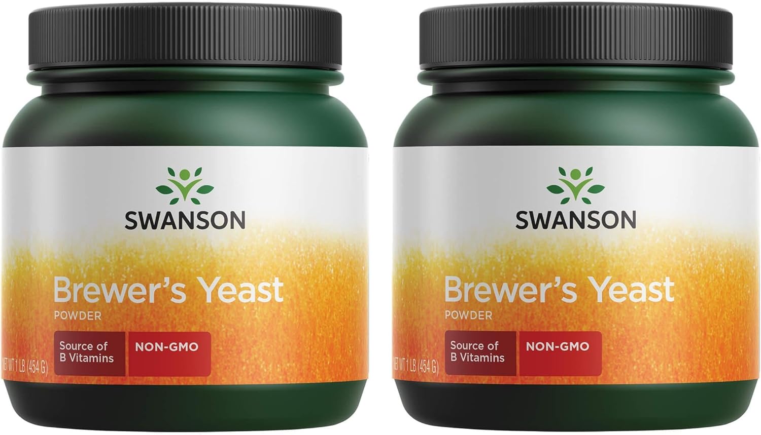 2 Pack Swanson Brewer's Yeast Powder 100% Pure GMO-Free 1 lb (454 g)