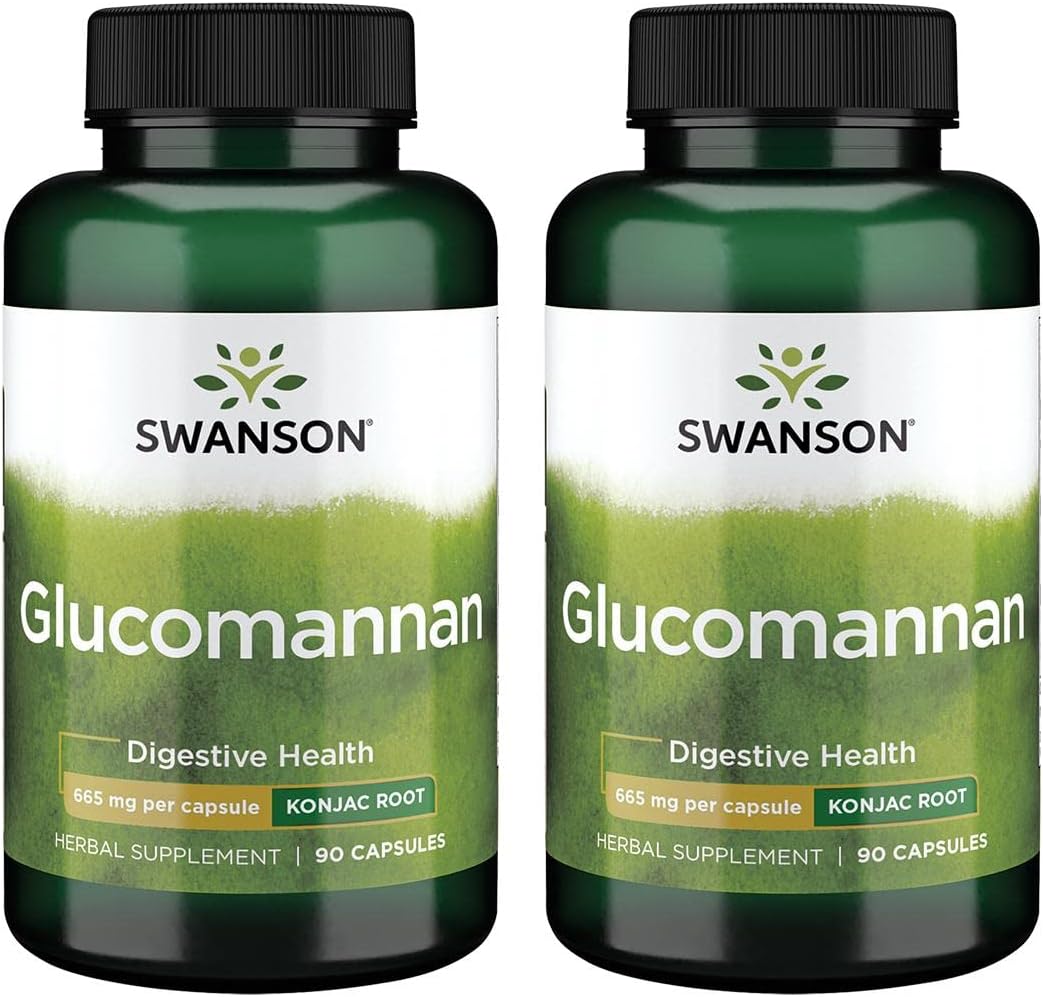 2 Pack Swanson Glucomannan (Konjac Root) 665 mg 90 Capsules - Weight Management Supplement