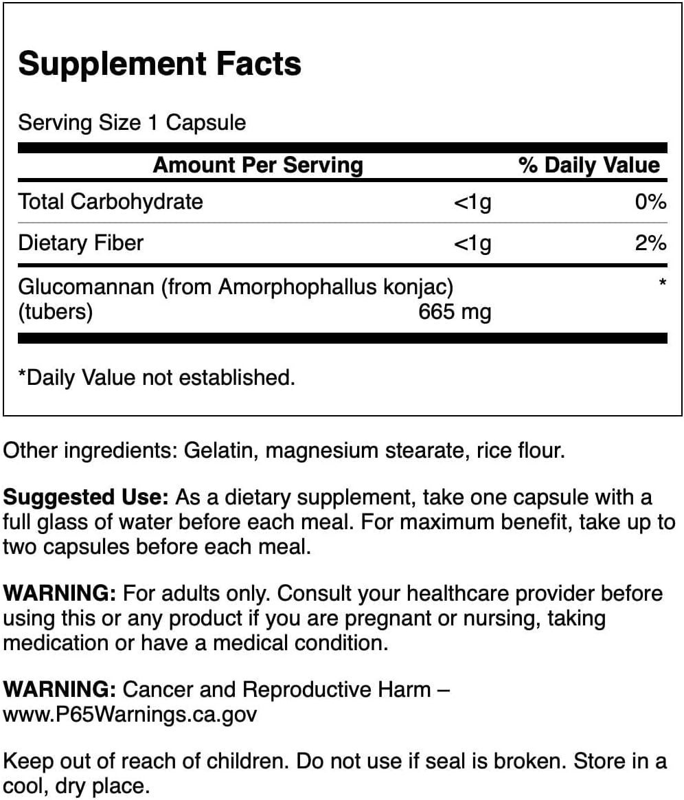 2 Pack Swanson Glucomannan (Konjac Root) 665 mg 90 Capsules - Weight Management Supplement