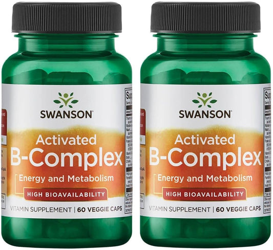 2-Pack Swanson High Bioavailability Activated Vitamin B-Complex 60 Veg Capsules