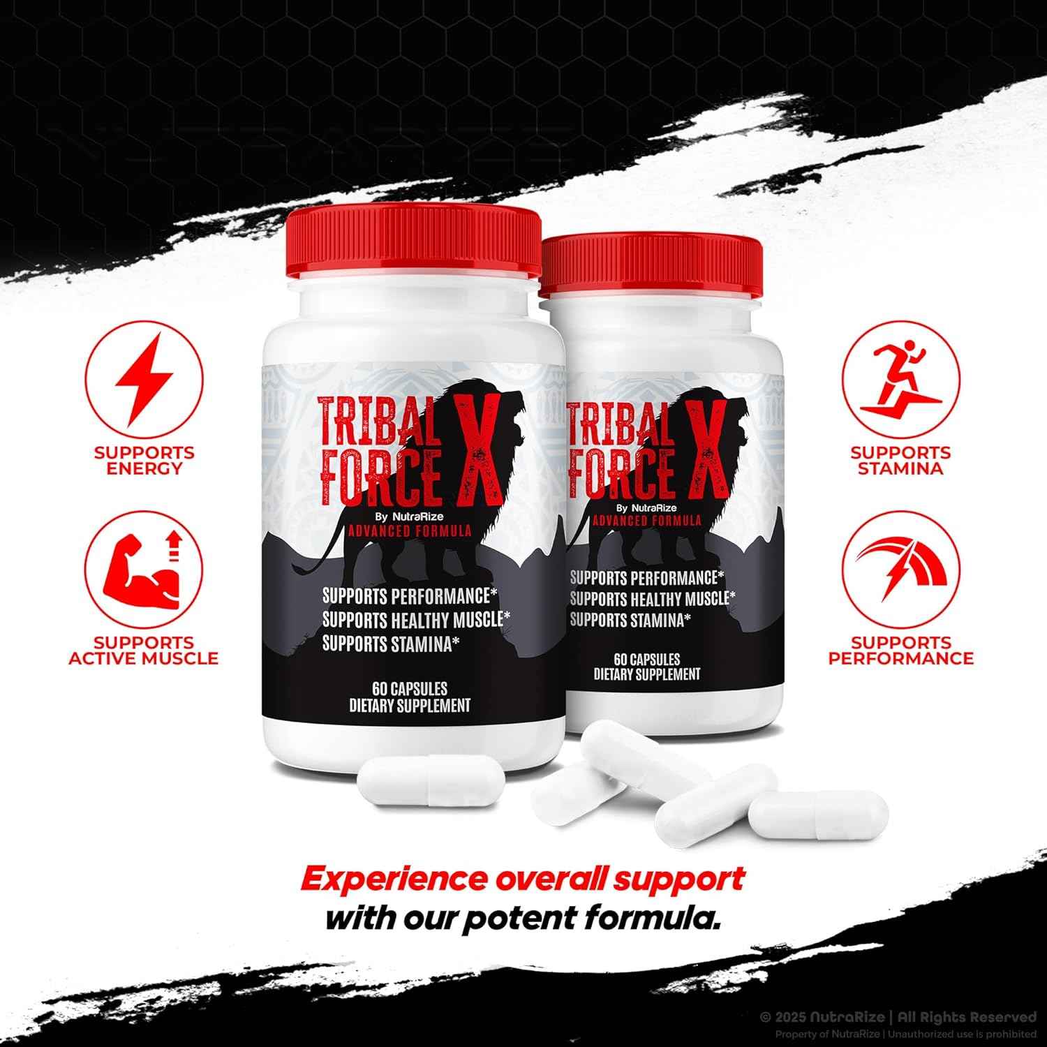 (2 Pack) Tribal Force X Capsules, TribalForceXL Max Performance Support For Men, TribalForce X All Natural Pills, TribalForces XXL Male Formula for Lasting Energy, TribalForces X Review (120 Capsules)