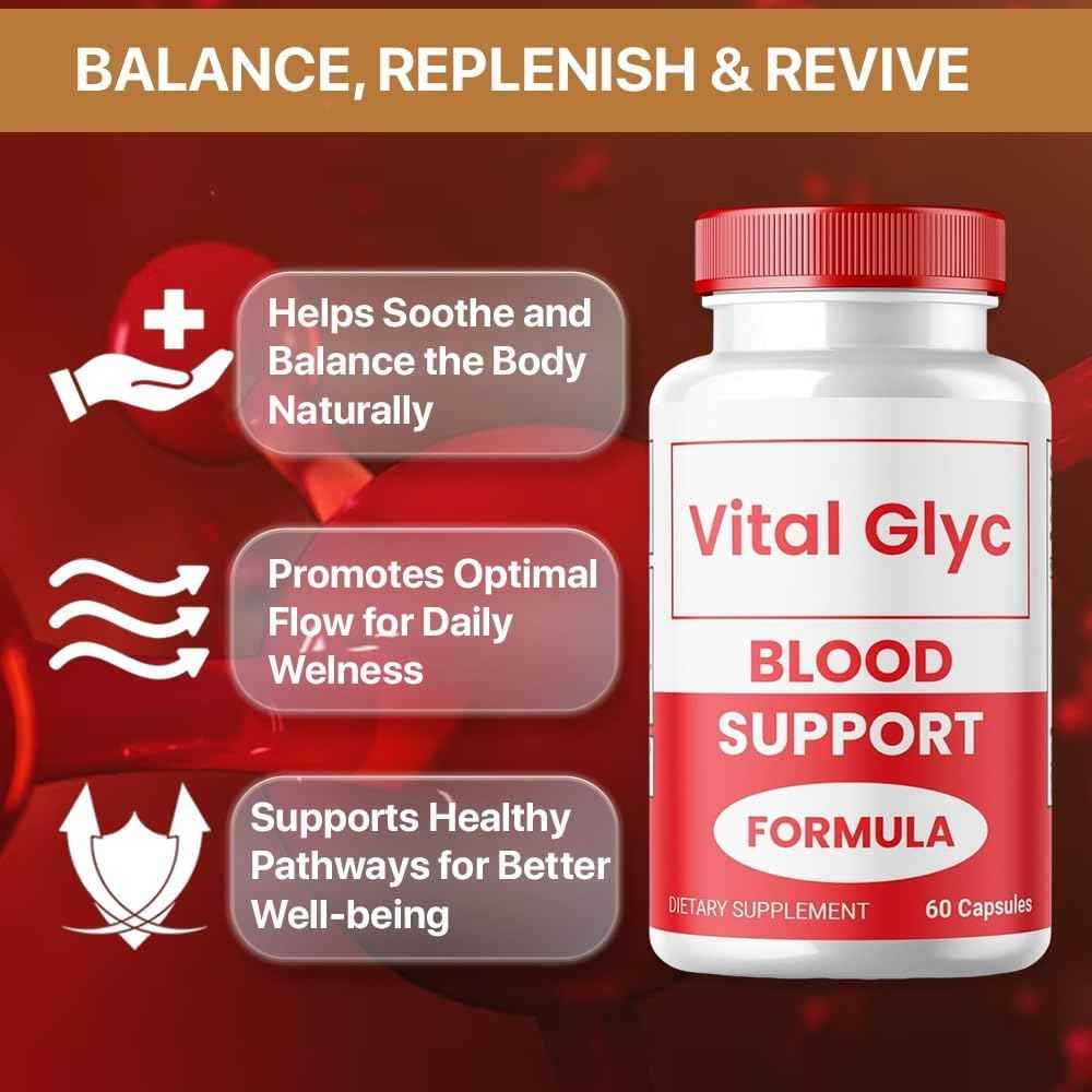 (2 Pack) Vital Glyc Capsules - Official Blood Support Formula, Vital Glyc Blood Vessel Cleaner, Vital Glyc Glyco Optimizer Pills, Supports Overall Health & Wellness, Vital Glyc Powder (120 Capsules)