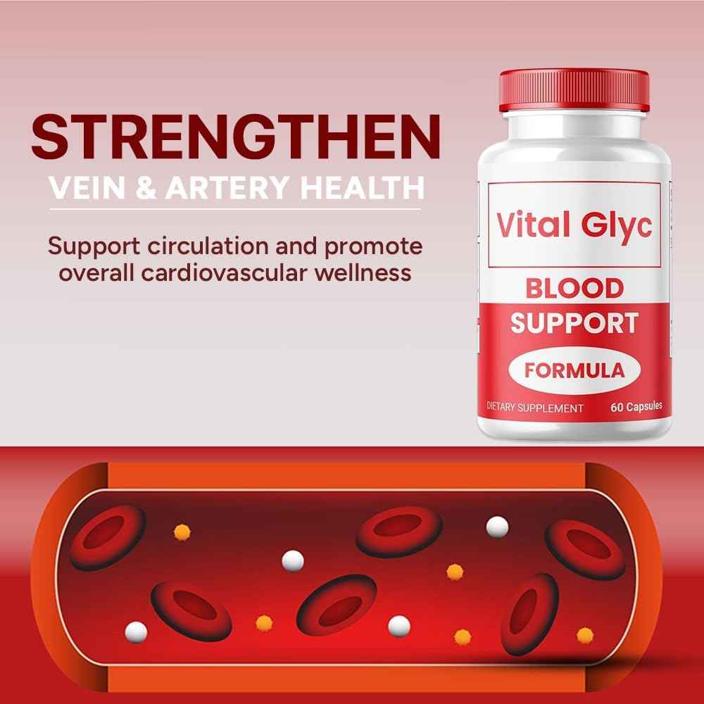(2 Pack) Vital Glyc Capsules - Official Blood Support Formula, Vital Glyc Blood Vessel Cleaner, Vital Glyc Glyco Optimizer Pills, Supports Overall Health & Wellness, Vital Glyc Powder (120 Capsules)