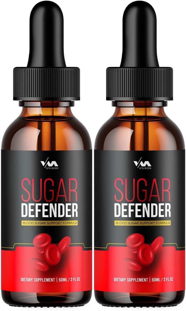 2 Pack Vitamoon SugarDefender Drops for Healthy Sugar Defense - Advanced Formula, 24 Hour Liquid Support with Energy Boost - 2 Month Supply