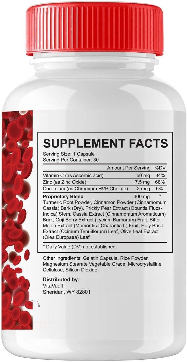 2 Pack Vitavault Glucofort Capsules: Advanced Blood Support Formula for Overall Health