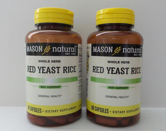 2 Packs of MASON NATURAL Red Yeast Rice Capsules - 60 Count per Pack