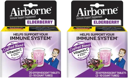 2 Packs of Pharmapacks Elderberry Extract + Vitamin C 1000mg Effervescent Tablets - Gluten-Free Immune Support with Vitamins A C E, ZINC & Selenium