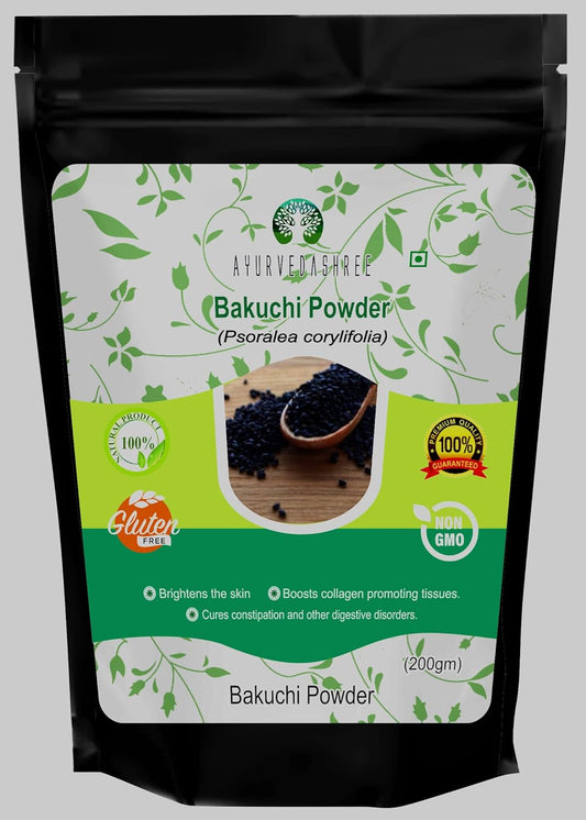 200 Gm AYURVEDASHREE Bakuchi Powder | Psoralea corylifolia Seeds Powder | Babchi for Skin Care | Promotes Even Skin Tone, Reduces White Spots, Strengthens Bones