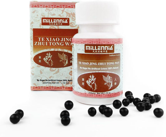 200 Pill Bottle of MILLENNIA Herbal Supplement Te Xiao Jing Zhui Tong Wan