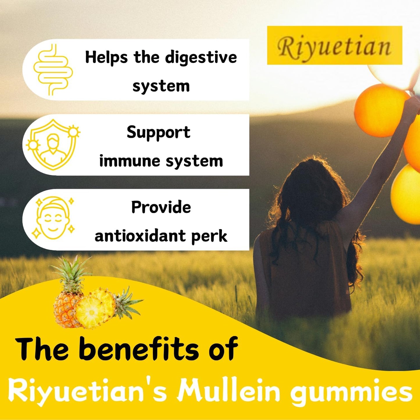 2000mg Mullein Leaf Extract Gummies for Respiratory & Digestive Health - Allergy Friendly, Vegan & Non-GMO - 60 Gummies Supplement
